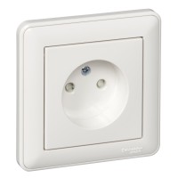 Розетка без заземления со шторками, W59 16А в сборе, белый (RS16-151-18)