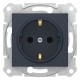 ⚡ Розетка с заземлением и защитными шторками Sedna Schneider Electric 16А графит (SDN3000170)
