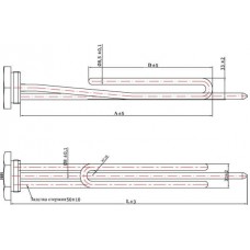 ТЭН 4 кВт, гайка, гнутый, без анода M6