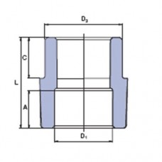 PP-R Муфта переходная ВН 63x32мм, Wavin Ekoplastik, SRE16332XX