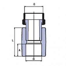 PP-R перехід з накидною гайкою під PP трубу 1/2”x16мм, Wavin Ekoplastik, SNAM01620X