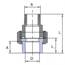 Перехід з нарізним сполученням зовнішнім (розтрубне з'єднання) під PP трубу 1/2”x20мм, Wavin Ekoplastik, SSEH02020X