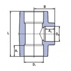 PP-R трійник перехідний 20x16x20мм, Wavin Ekoplastik, STKR02016X