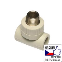 PP-R Тройник с металлической наружной резьбой 3/4”x25мм, Wavin Ekoplastik, STKE02525X