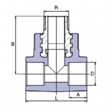 PP-R Тройник с металлической наружной резьбой 3/4”x32мм, Wavin Ekoplastik, STKE03225X