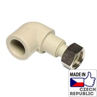 PP-R Угольник 90? переход с накидной гайкой под PP трубу 1/2”x20мм, Wavin Ekoplastik, SKOM02020X