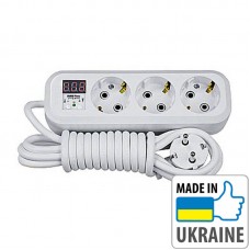 Однофазное реле контроля напряжения вилка-розетка ZUBR P316y, 16А, 3кВт