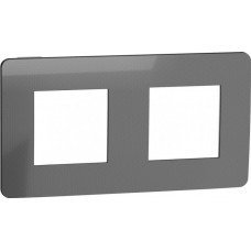 ⚡Рамка 2-х постова Unica New нікель/антрацит (NU280453)