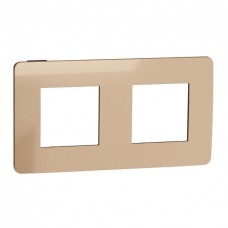 Рамка 2-х постова Unica New мідь/антрацит (NU280458)