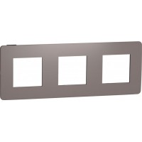 ⚡Рамка 3-х постовая Unica New шоколад/антрацит (NU280617)