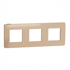 ⚡Рамка 3-х постова Unica New мідь/антрацит (NU280658)