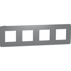 ⚡Рамка 4-х постова Unica New димчато-сірий/антрацит (NU280822)