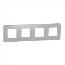 Рамка 4-х постова Unica New хром/білий (NU280855)