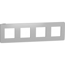 ⚡Рамка 4-х постовая Unica New хром/антрацит (NU280856)