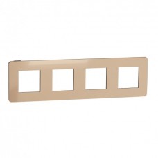 Рамка 4-х постова Unica New мідь/антрацит (NU280858)