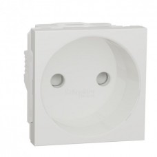 ⚡Розетка без заземления со шторками 16А винт. заж, 2 мод. Unica New белая (NU303318)