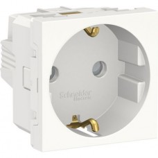 Розетка с з/к, с шторками 16А винтовой зажим Unica New белая (NU303718)