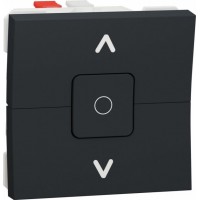 ⚡Вимикач для жалюзі 2-х клавішний 6А 2 модулі Unica New антрацит (NU320854)