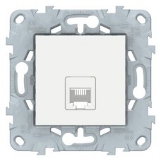 Розетка телефонна RJ11 одинарна Unica New біла (NU549218)