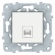 ⚡Розетка телефонная RJ11 одинарная Unica New белая (NU549218)