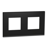 ⚡Рамка 2-х постова горизонтальна Unica New каучук/антрацит (NU600482)