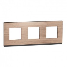 ⚡Рамка 3-х постова горизонтальна Unica New дуб/антрацит (NU600684)