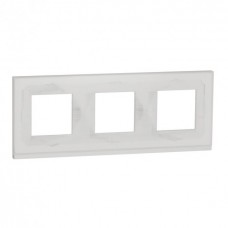 Рамка 3-х постовая горизонтальная  Unica New белое стекло/белый (NU600685)